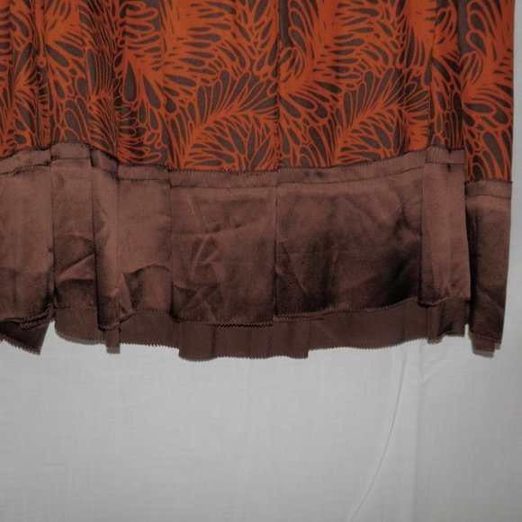 J Jill 26W Brown Silk Skirt Below Knee BOHO H527 - Picture 4 of 5